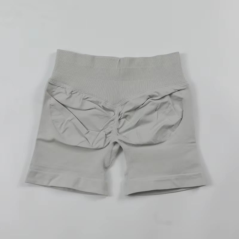 4.5'' Impact Shorts Seamless Low Ribbed Waistband Gym Shorts Scrunch Bum Yoga Shorts Booty High Stretch Running Bike Shorts